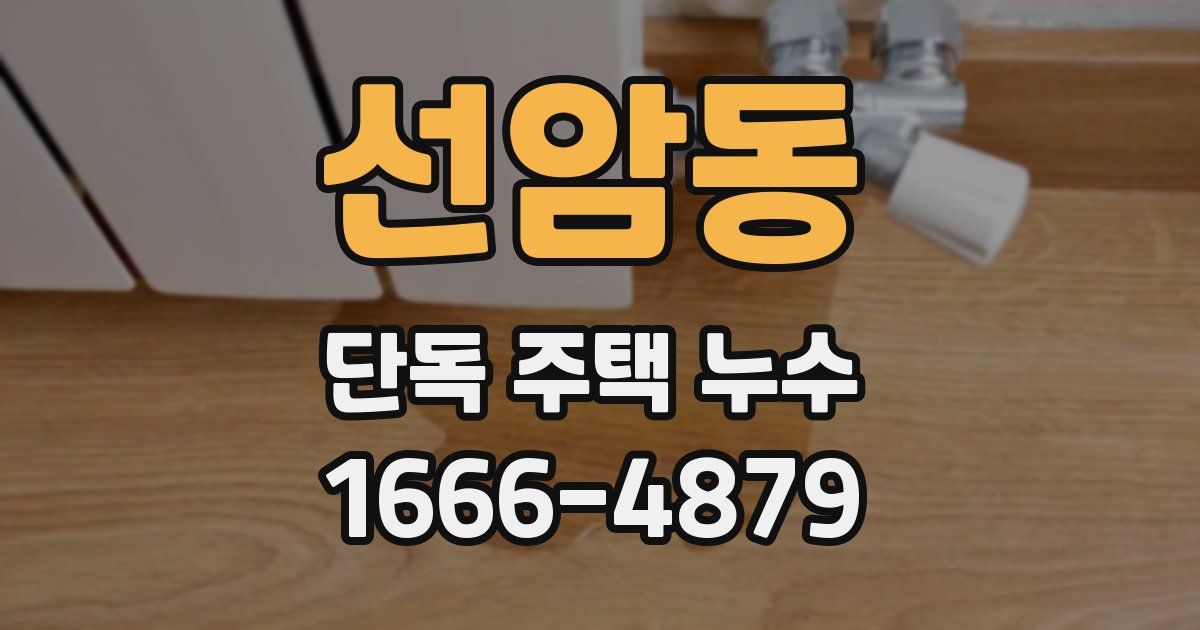 선암동 단독 주택 누수