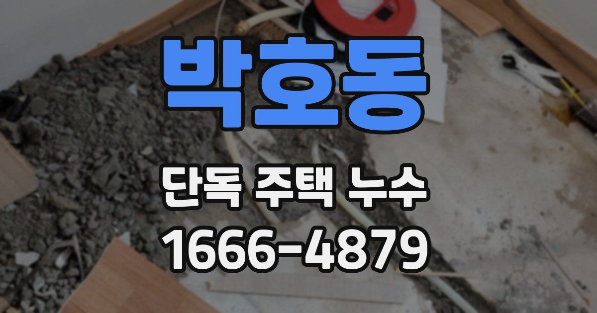 박호동 단독 주택 누수