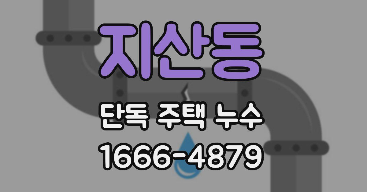 지산동 단독 주택 누수
