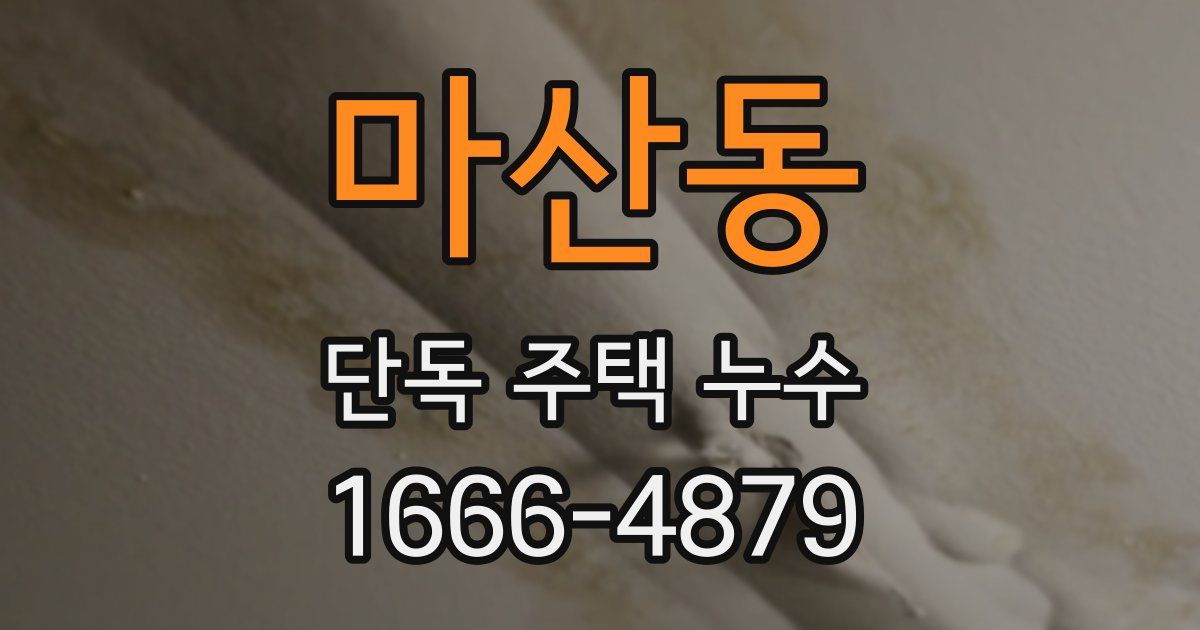 마산동 단독 주택 누수