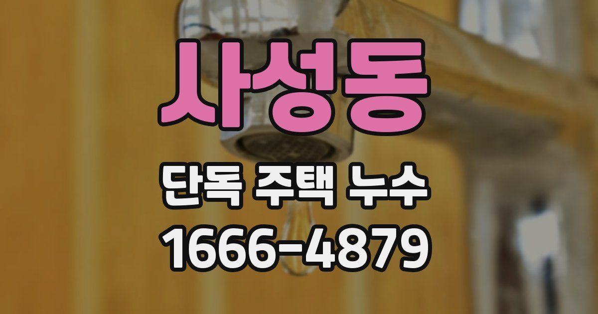 사성동 단독 주택 누수