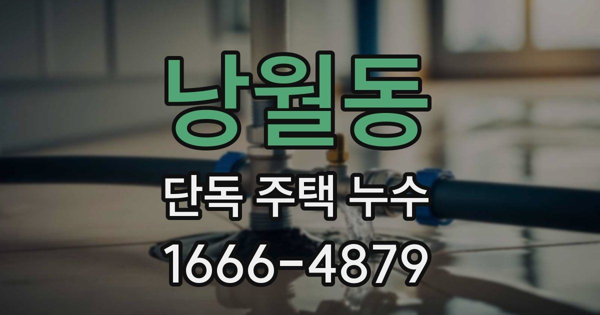 낭월동 단독 주택 누수