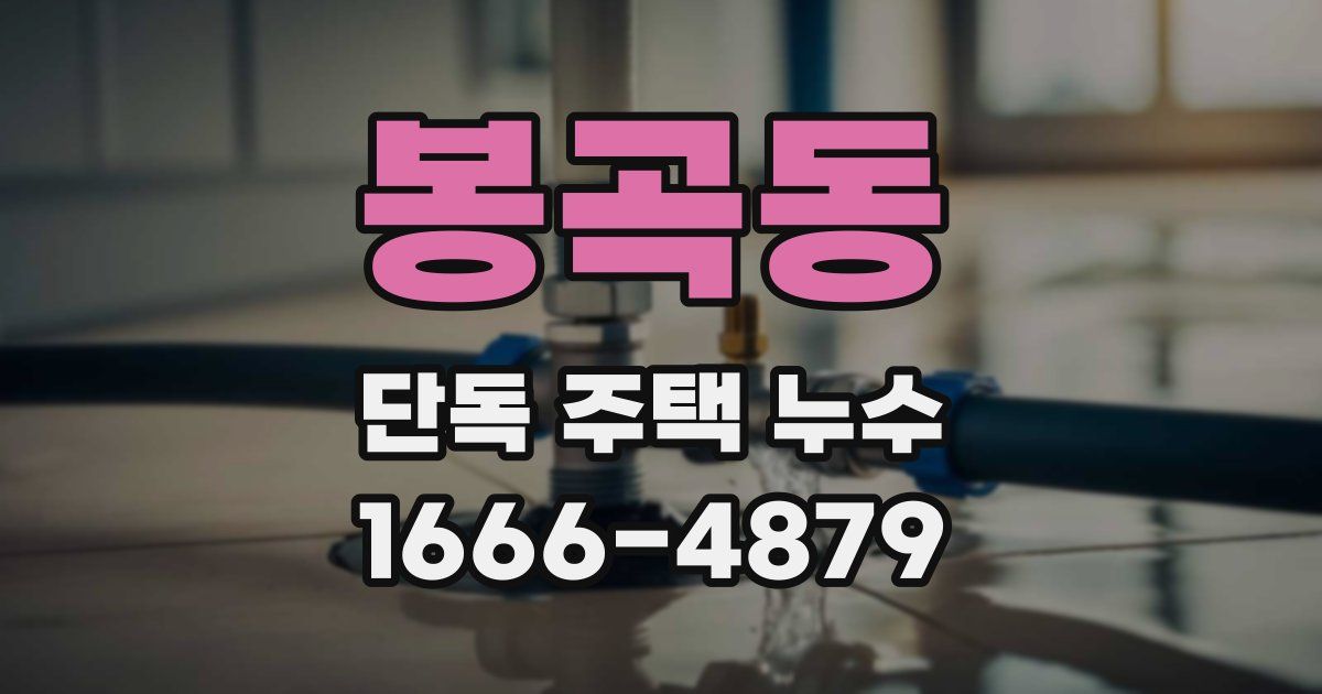 봉곡동 단독 주택 누수