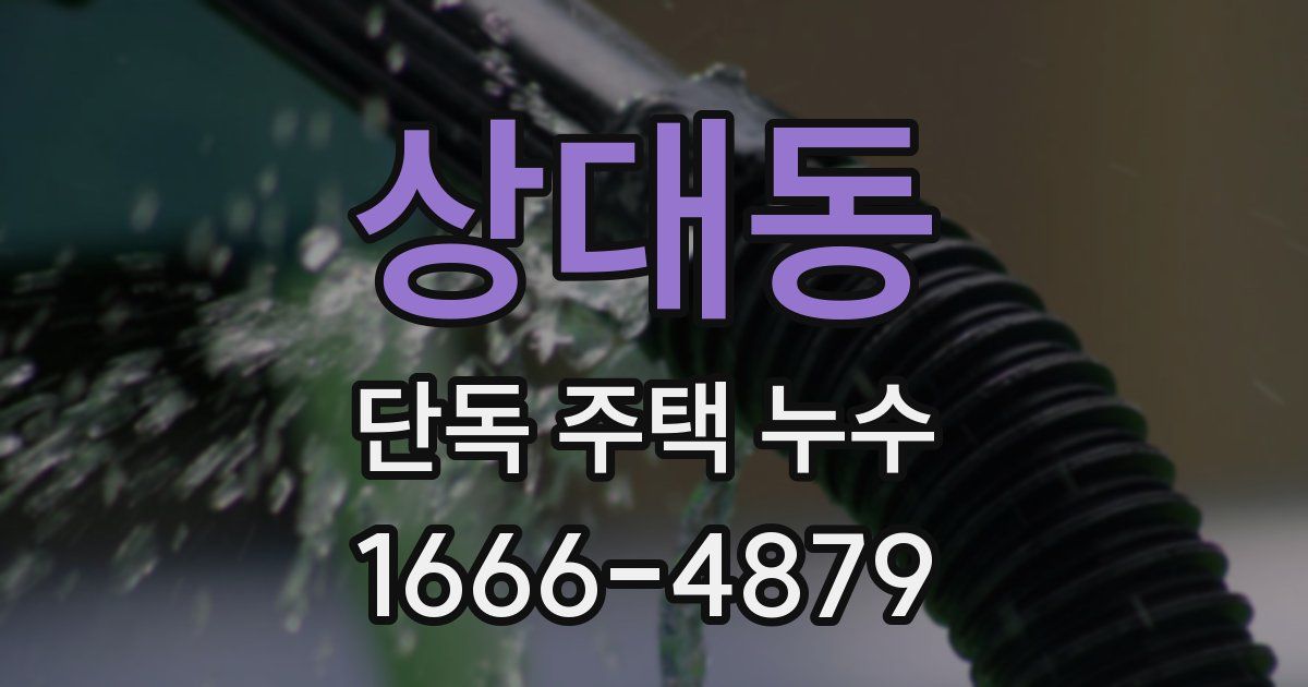 상대동 단독 주택 누수