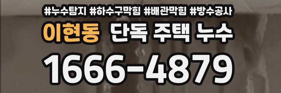 이현동 단독 주택 누수