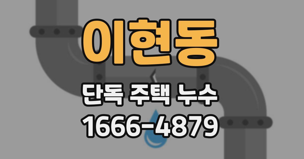 이현동 단독 주택 누수