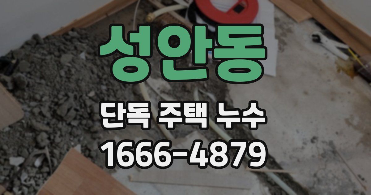 성안동 단독 주택 누수