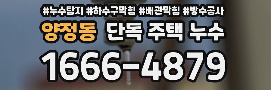 양정동 단독 주택 누수