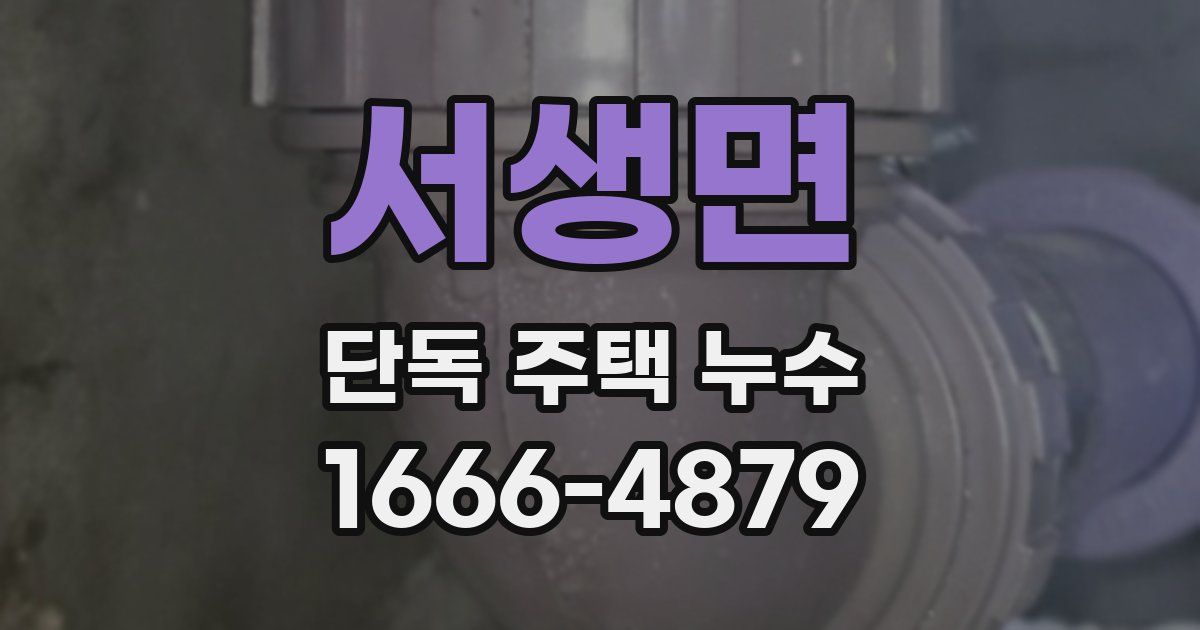 서생면 단독 주택 누수