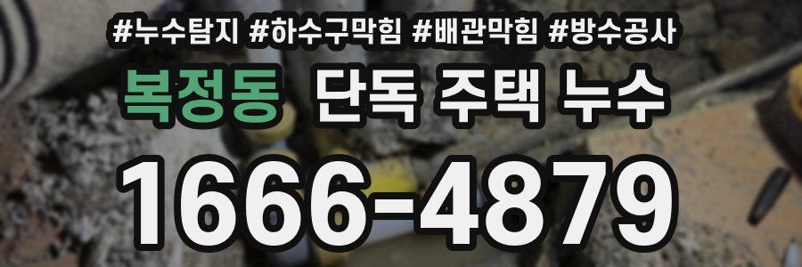 복정동 단독 주택 누수