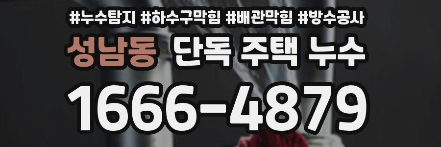 성남동 단독 주택 누수