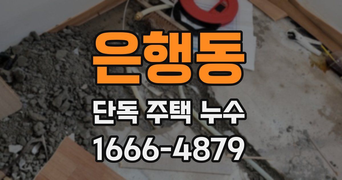 은행동 단독 주택 누수