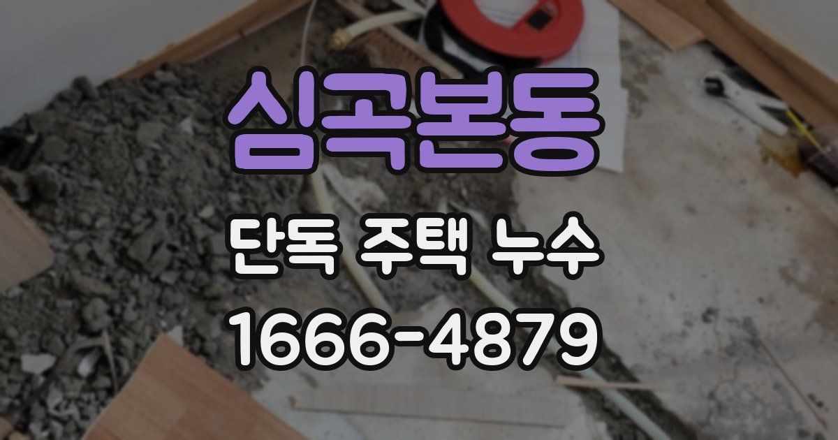 심곡본동 단독 주택 누수