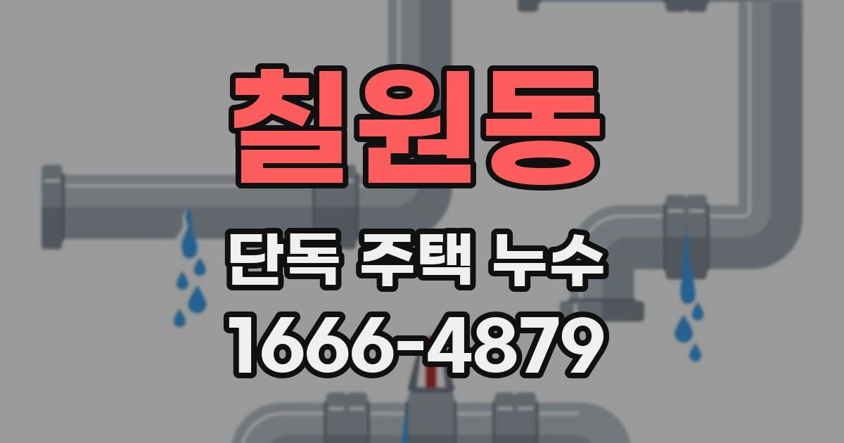 칠원동 단독 주택 누수