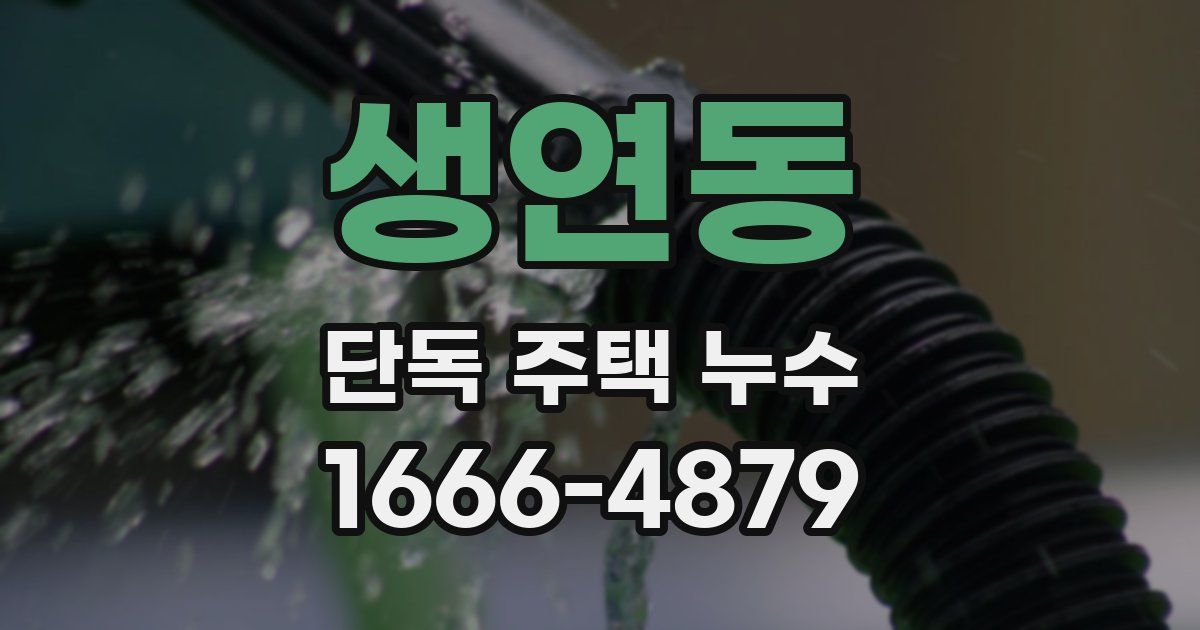 생연동 단독 주택 누수