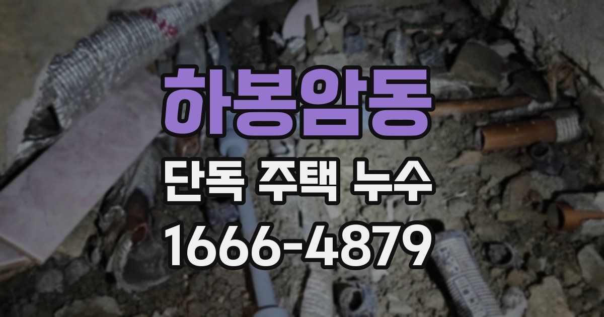 하봉암동 단독 주택 누수