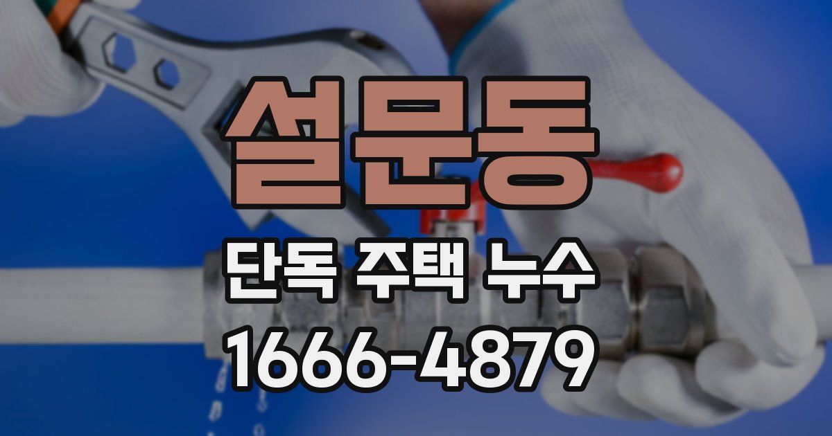 설문동 단독 주택 누수