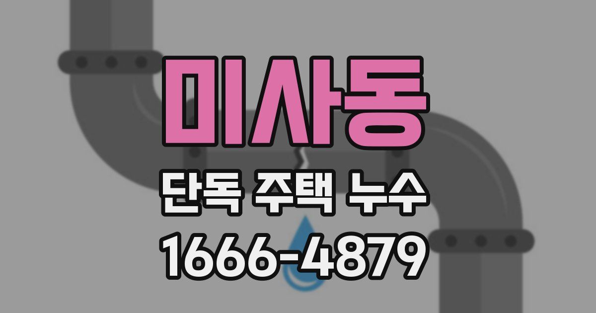 미사동 단독 주택 누수