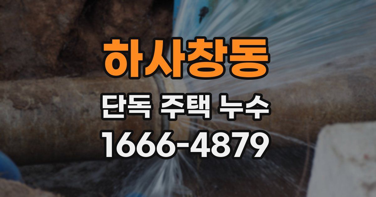 하사창동 단독 주택 누수