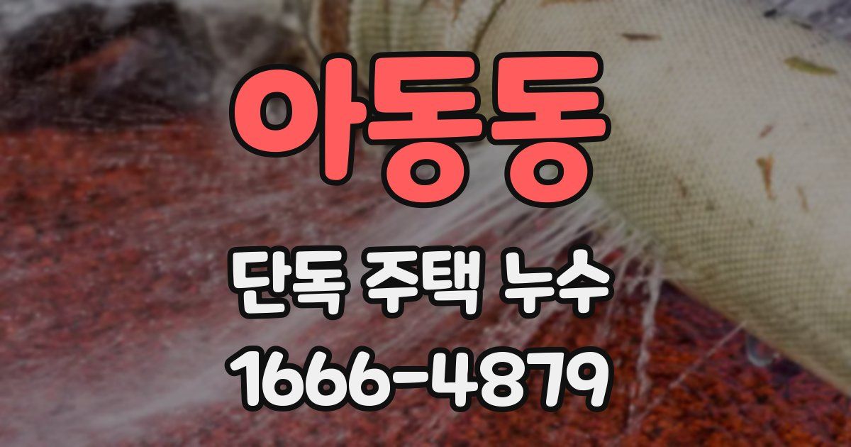 아동동 단독 주택 누수