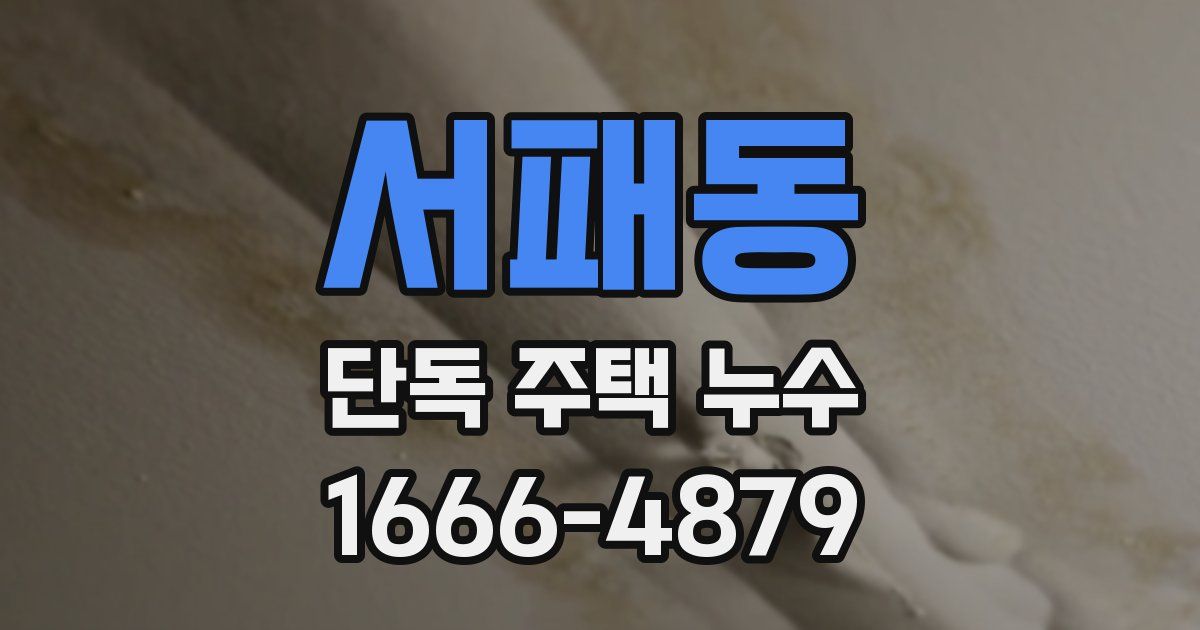 서패동 단독 주택 누수