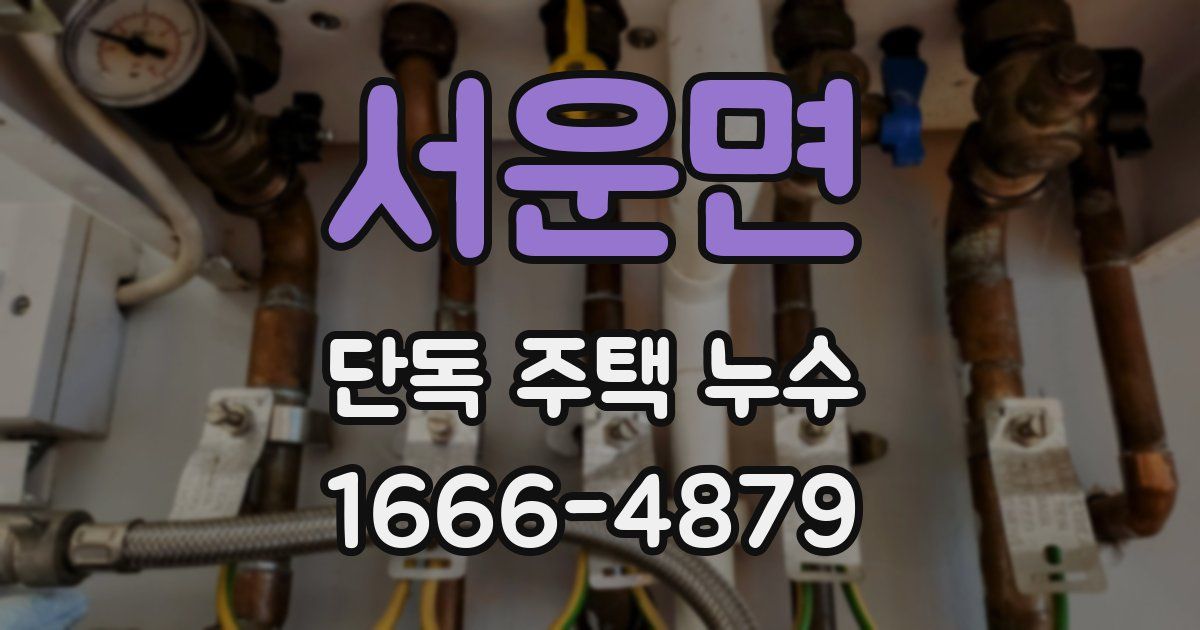 서운면 단독 주택 누수