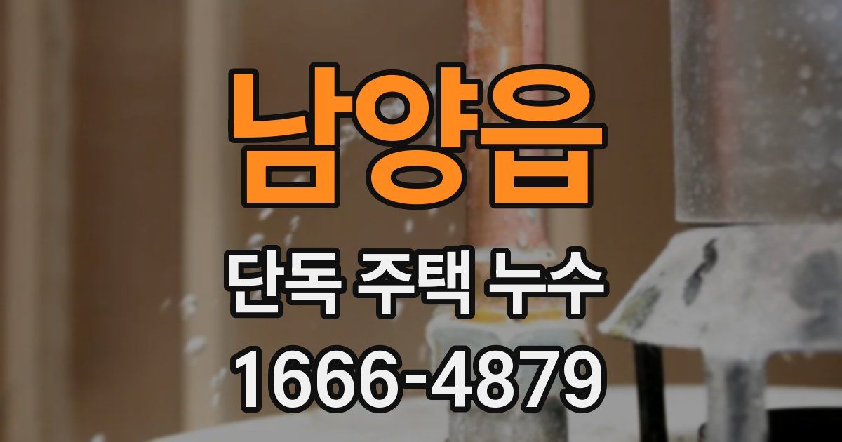 남양읍 단독 주택 누수