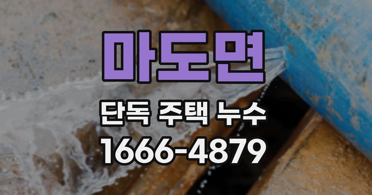 마도면 단독 주택 누수
