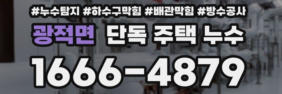 광적면 단독 주택 누수