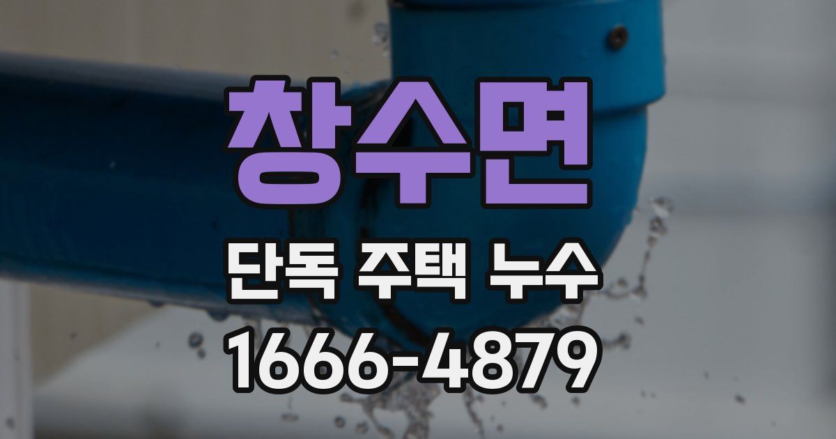 창수면 단독 주택 누수