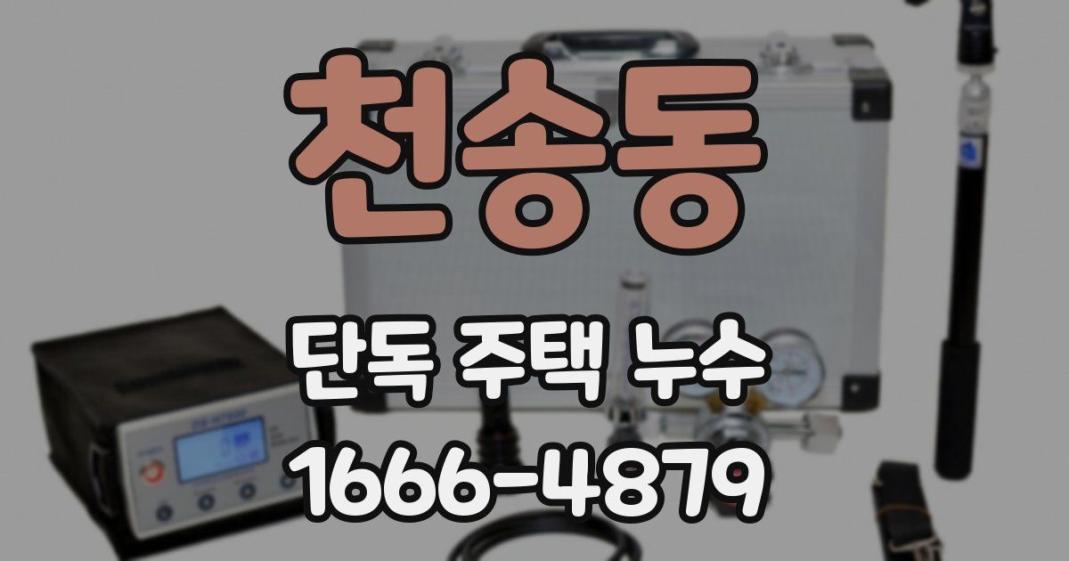 천송동 단독 주택 누수