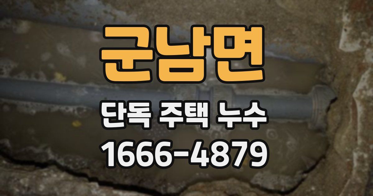 군남면 단독 주택 누수