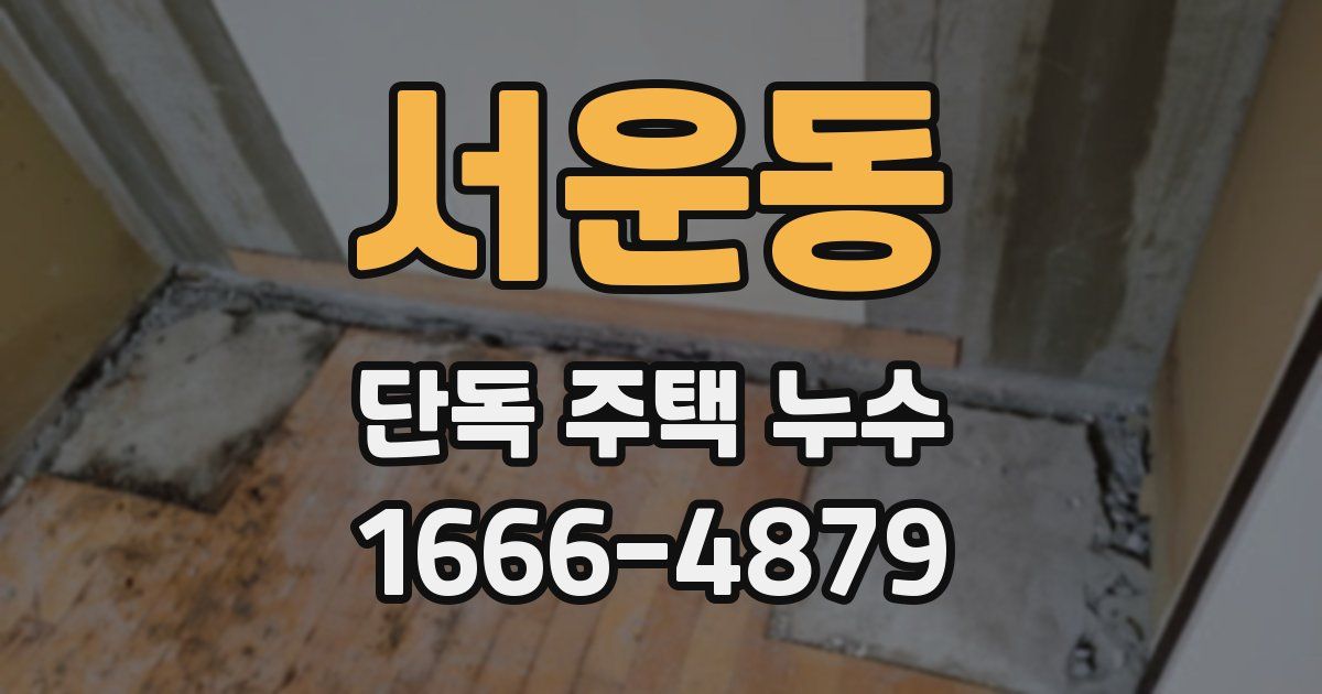 서운동 단독 주택 누수
