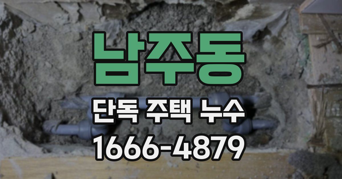 남주동 단독 주택 누수