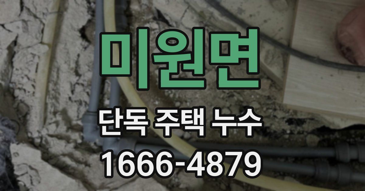 미원면 단독 주택 누수