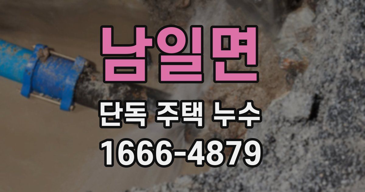 남일면 단독 주택 누수