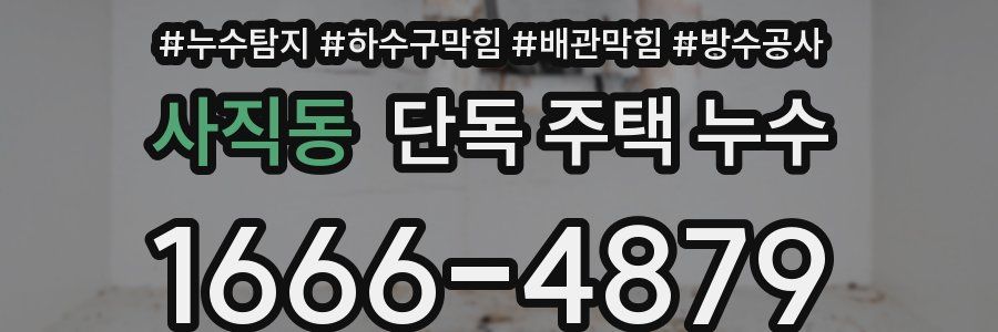 사직동 단독 주택 누수