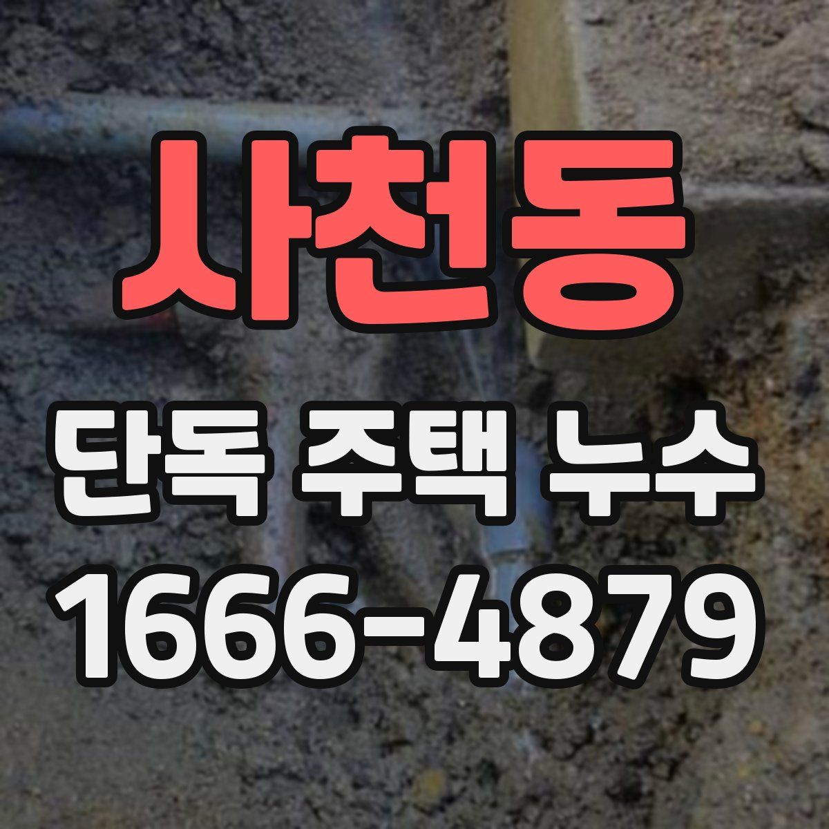 사천동 단독 주택 누수