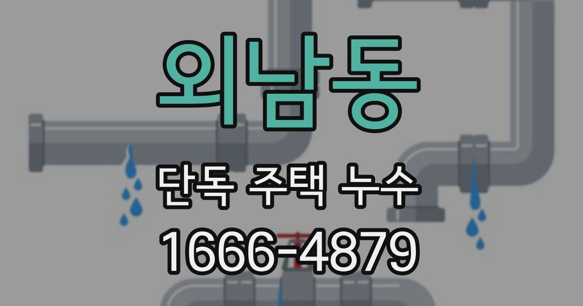 외남동 단독 주택 누수