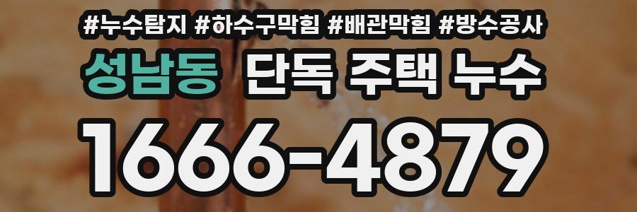 성남동 단독 주택 누수