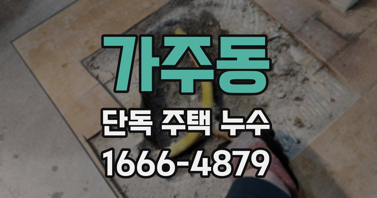 가주동 단독 주택 누수