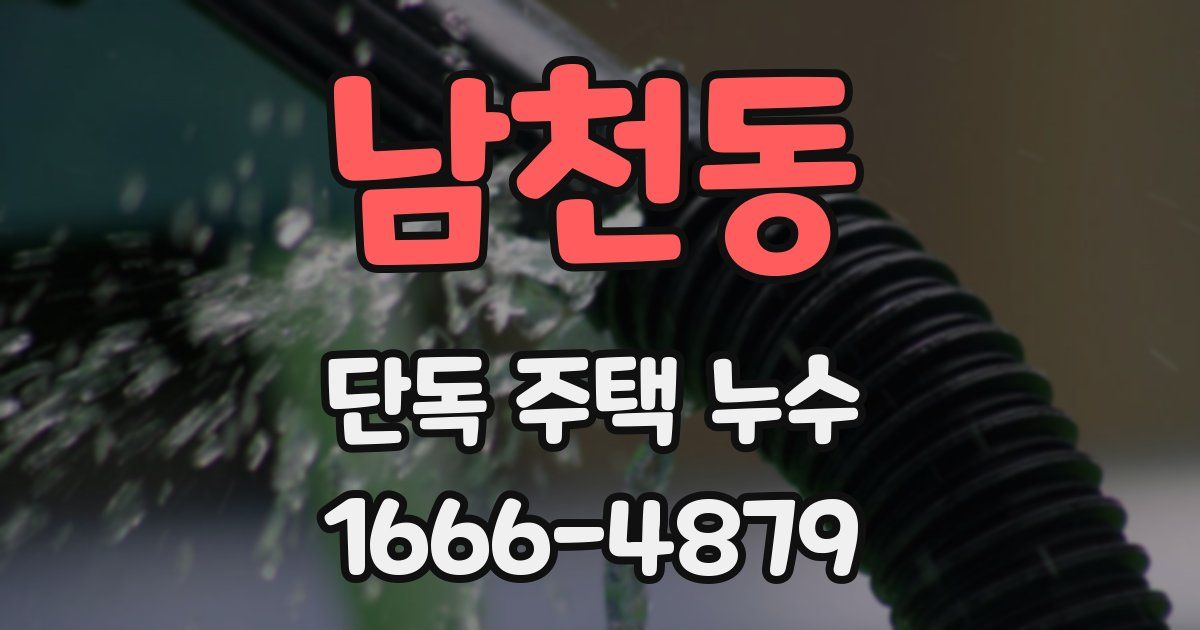 남천동 단독 주택 누수