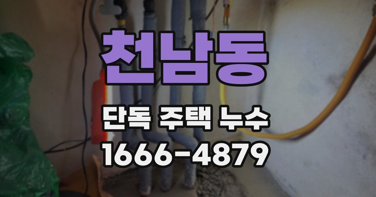 천남동 단독 주택 누수