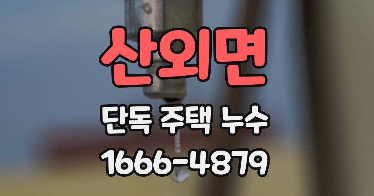 산외면 단독 주택 누수