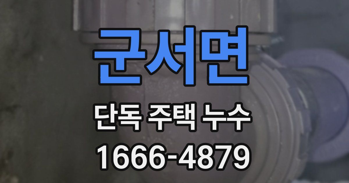 군서면 단독 주택 누수