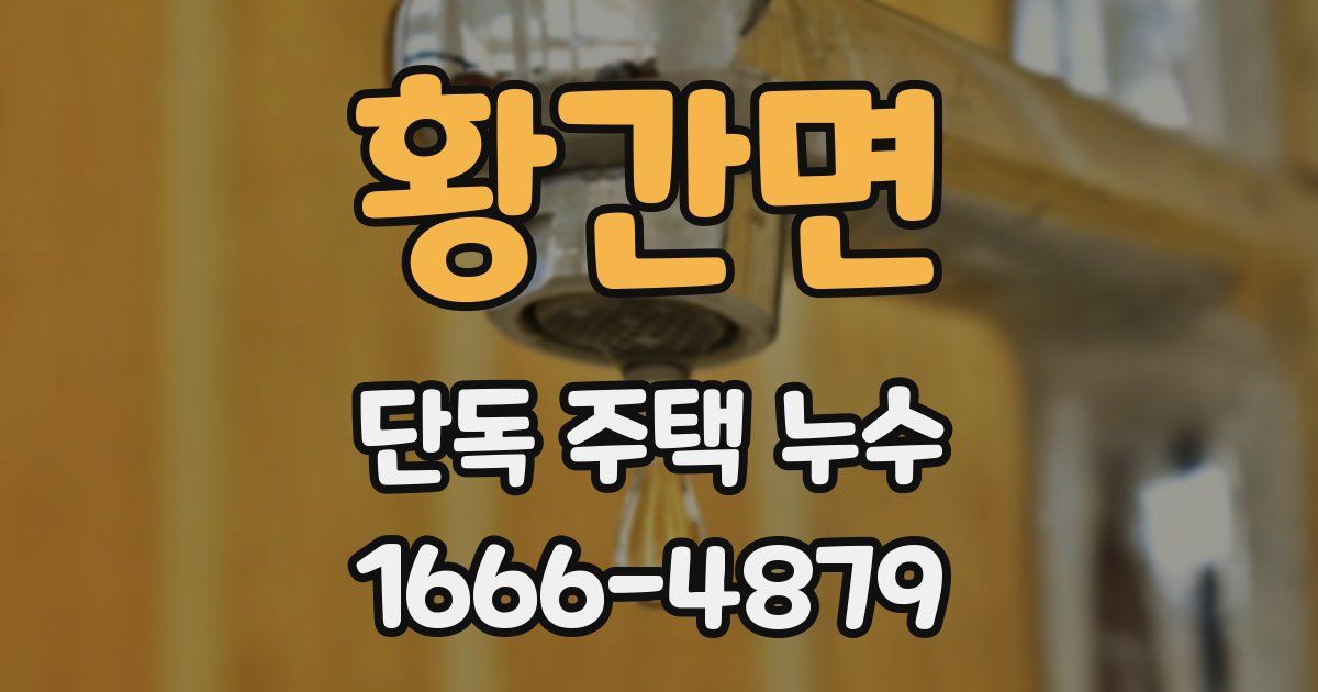 황간면 단독 주택 누수
