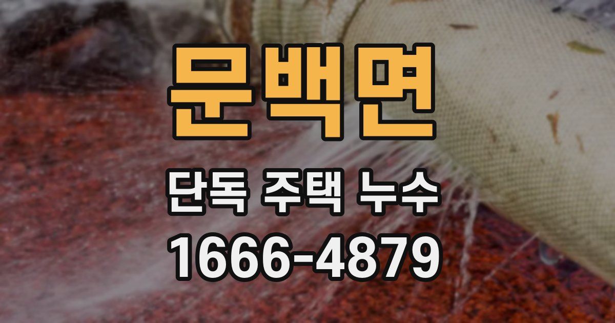 문백면 단독 주택 누수