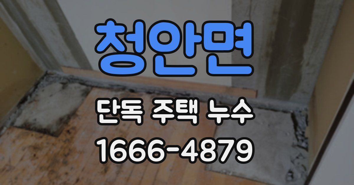 청안면 단독 주택 누수