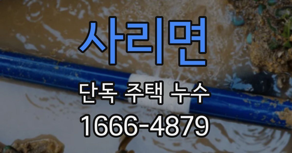 사리면 단독 주택 누수