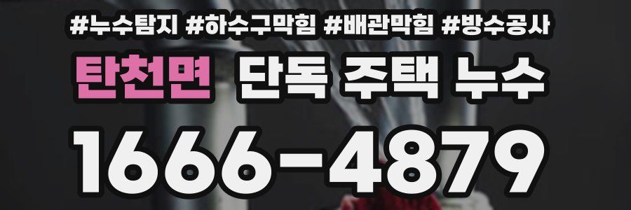 탄천면 단독 주택 누수